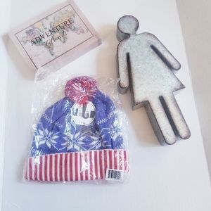NWT red, white, blue winter hat